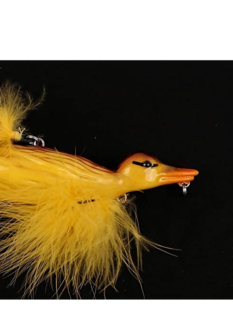 SYOSI Duck Topwater Fishing bait Lure, Yellow Duckling Floating Artificial Bait Plopping and Splashing Feet Hard Fishing Tackle for sea and freshwater fishing  - Image 2