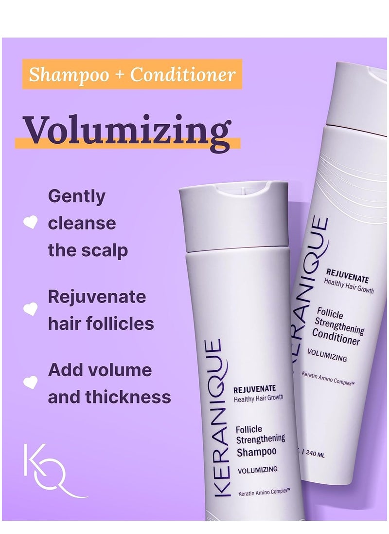 Keranique - Keranique Hair Products Set for Thinning Hair - Volumizing Shampoo, Conditioner, Follicle Booster Serum, Spray for Fine Texture Boost, and Keratin Repair for Women - Image 1