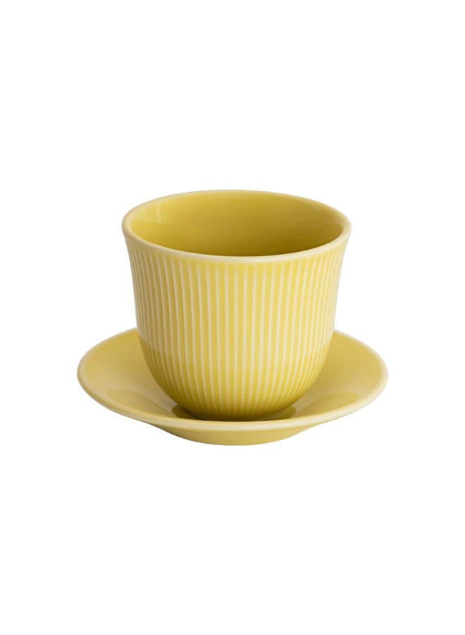 Loveramics Brewers 250ml Embossed Porcelain Tasting Cup With 13cm Plate Sand