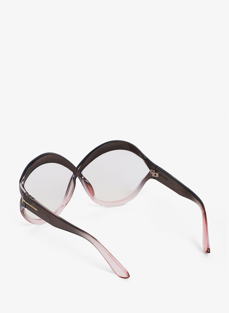 Haute Sauce Women's The Ombre Twist Oversized Sunglasses For Casual Wear | One-Size | Midnight Black Polycarbonate Frame | Transparent Polarized Lens | Full Rim | Eyewear For Woman & Girls - Image 4
