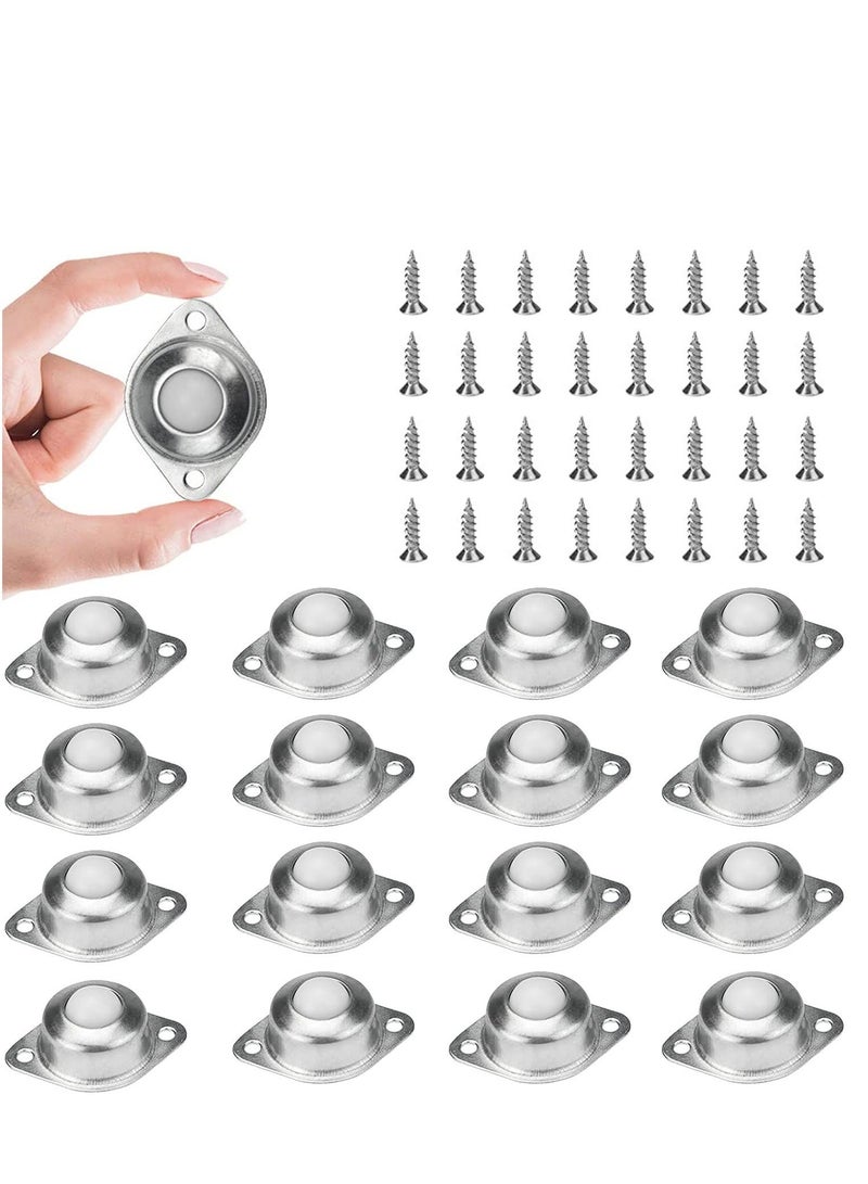 Universal Wheels, 16Pack Universal Castor Balls, 5/8'' Stainless Steel Caster Wheels Swivel Wheels, 360° Rotation Sticky Pulley for Wheelchair Storage Box Furniture Trash Can, 44lbs Load Capacity - Image 1