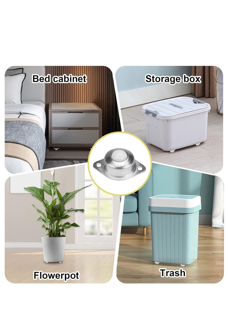 Universal Wheels, 16Pack Universal Castor Balls, 5/8'' Stainless Steel Caster Wheels Swivel Wheels, 360° Rotation Sticky Pulley for Wheelchair Storage Box Furniture Trash Can, 44lbs Load Capacity - Image 3