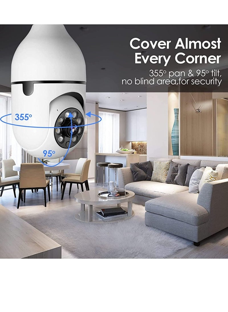 Generic - Pan Tilt Security Light Camera V380 130W dpi Smart Wireless WIFI Full Color Bulb Camera 2.4Ghz 360 Degree E27 Panoramic IP Camera - Image 1