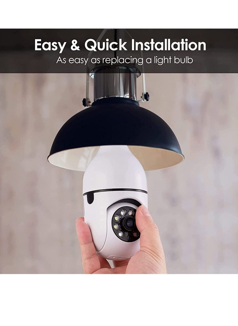 Generic - Pan Tilt Security Light Camera V380 130W dpi Smart Wireless WIFI Full Color Bulb Camera 2.4Ghz 360 Degree E27 Panoramic IP Camera - Image 1