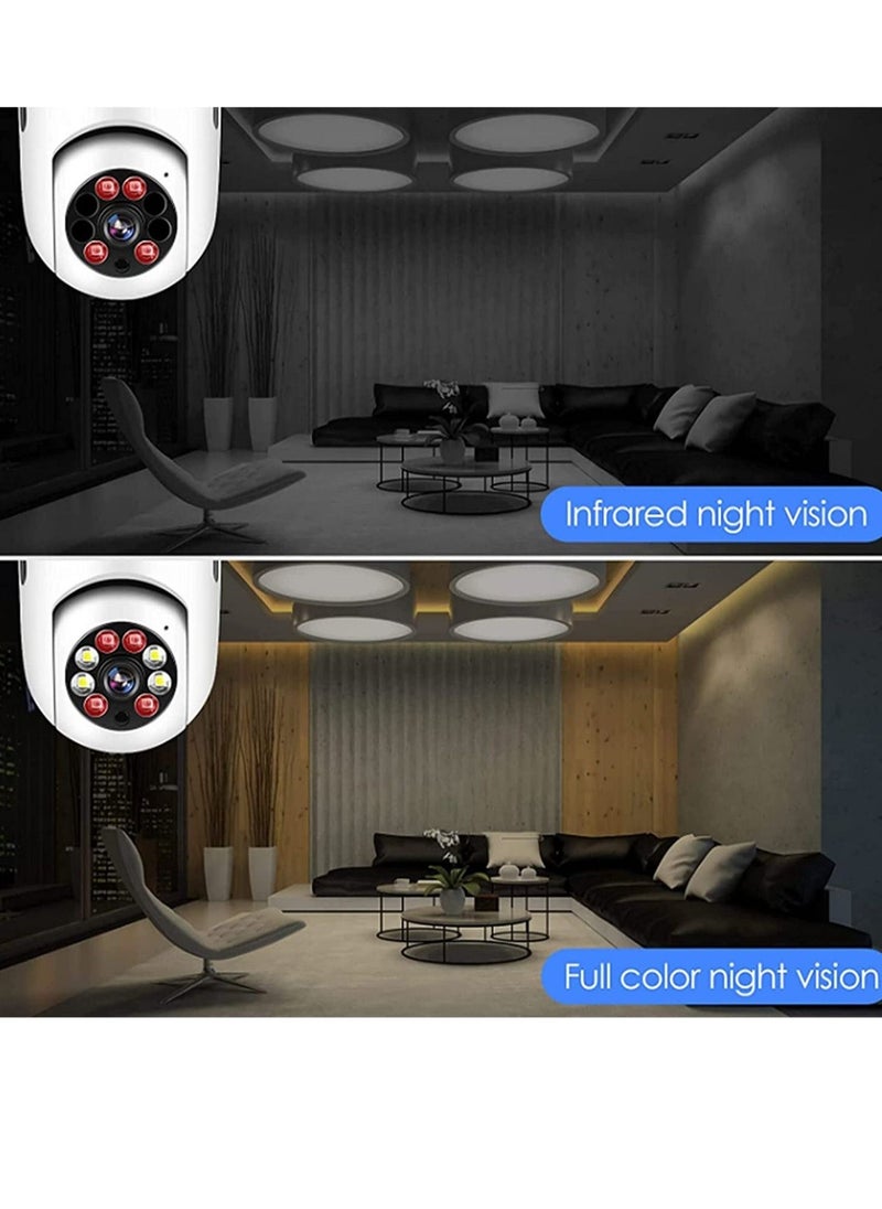 Generic - Pan Tilt Security Light Camera V380 130W dpi Smart Wireless WIFI Full Color Bulb Camera 2.4Ghz 360 Degree E27 Panoramic IP Camera - Image 1