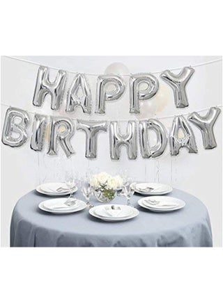 بالونات حروف "Happy Birthday" من رقائق فضية مع بالونات لاتكس باللون الأحمر – طقم تزيين عيد ميلاد مكون من 64 قطعة - view 3