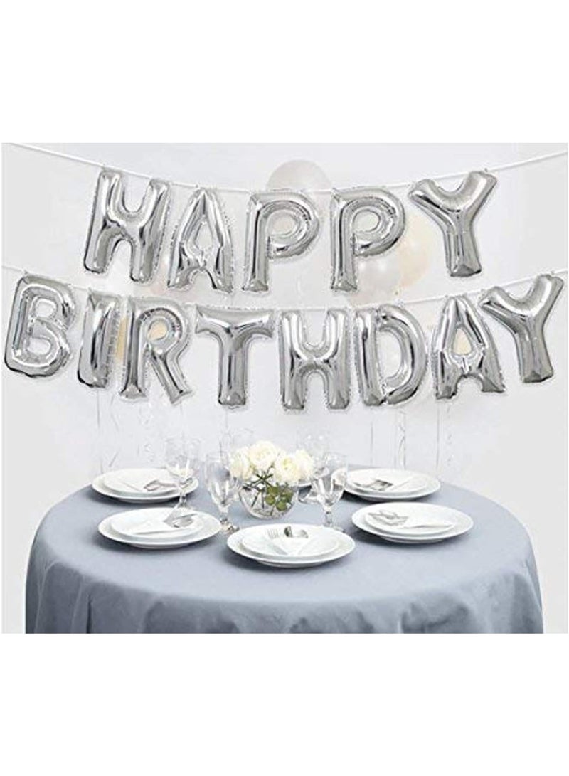 بالونات حروف "Happy Birthday" من رقائق فضية مع بالونات لاتكس باللون الأحمر – طقم تزيين عيد ميلاد مكون من 64 قطعة - Image 3