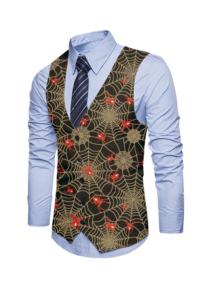 KUYING New Fashionable Personalized Printed Men's Suit Vest  - Image 1