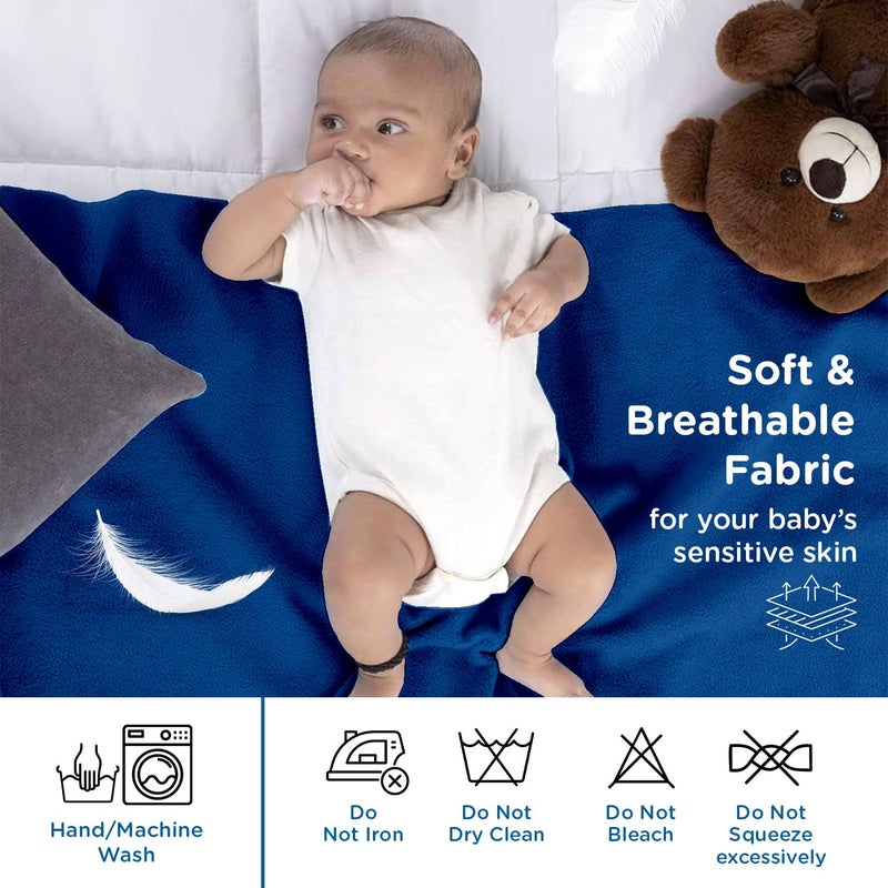 mee mee Mee Mee Reusable Water Proof Cotton Bed Protector Sheet/Extra Absorbent Mat/Dry Sheets/Urine Sheet/Dry Mat(Small, Navy Blue)(50CmX70Cm)  - Image 2