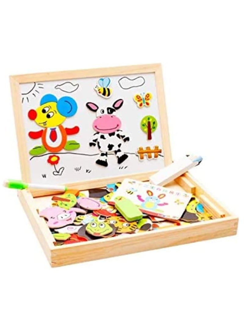 دوبكارت لغز خشبي متعدد الوظائف للأطفال على شكل حيوانات - Image 4