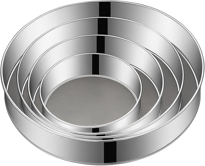 Baking Sieves Set, 4 Stainless Steel Sifters, 60 Mesh, 6-12 in - Image 1