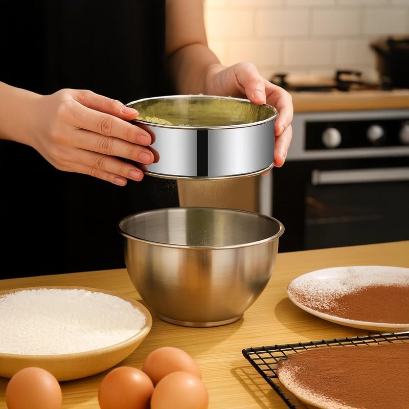 Baking Sieves Set, 4 Stainless Steel Sifters, 60 Mesh, 6-12 in - Image 4