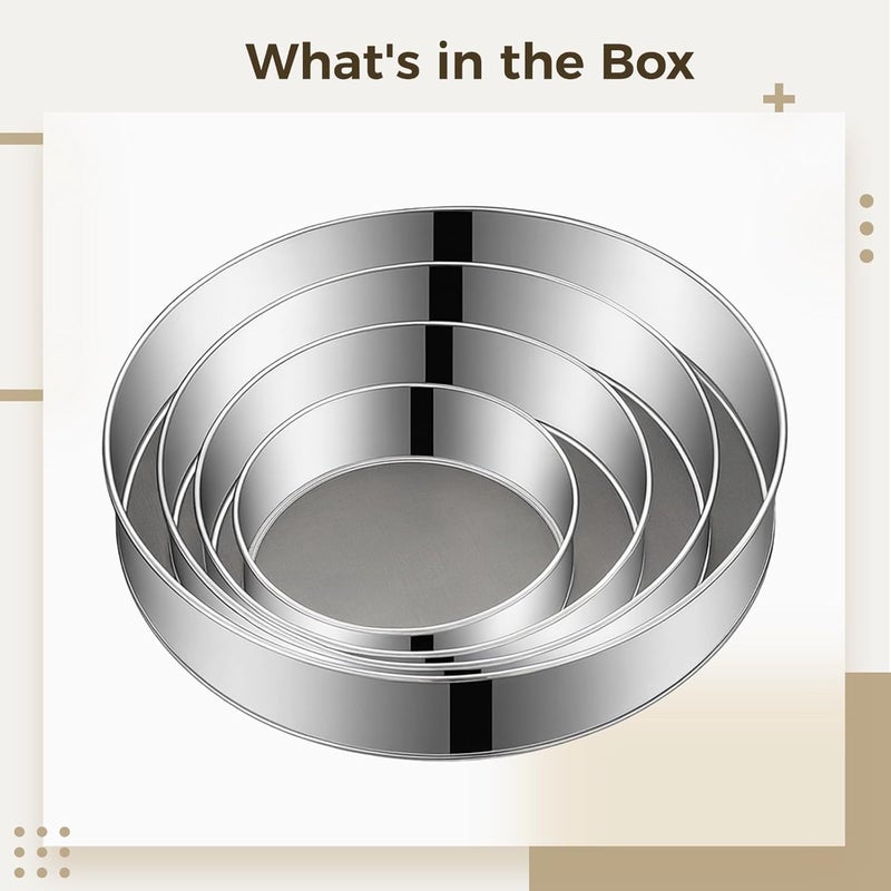 Baking Sieves Set, 4 Stainless Steel Sifters, 60 Mesh, 6-12 in - Image 3