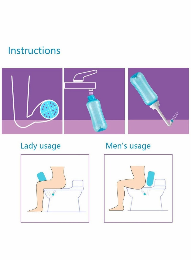 Excefore Portable Bidet Peri Bottle for Postpartum Perineal Care 500ml for Mom and Baby Clean,with 2 Rinse Tubes for Baby Female Menstruation Cleaning Lochia Hemorrhoids  - Image 4