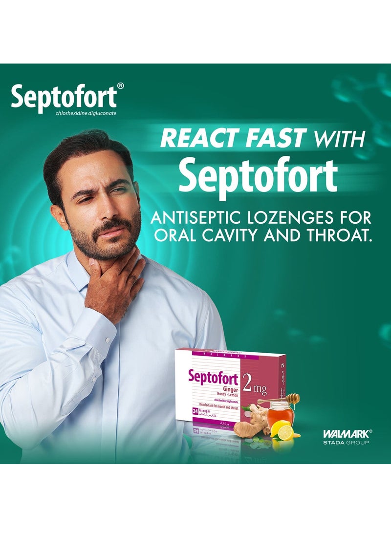 WALMARK Septofort Lozenges Ginger & Honey & Lemon 2 mg - 24 Pcs - Image 4