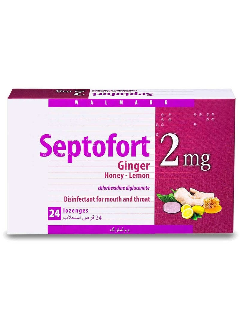 WALMARK Septofort Lozenges Ginger & Honey & Lemon 2 mg - 24 Pcs - Image 2