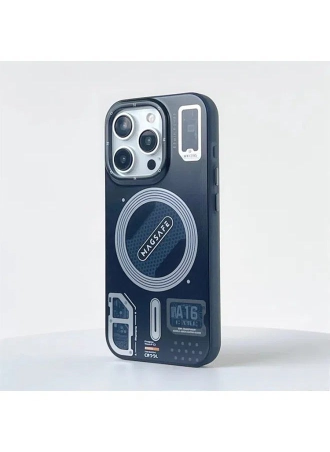 general Suitable for iPhone 15ProMax/15Pro mobile phone case mecha wind skin feeling matte soft silicone mobile phone protective cover - Image 1