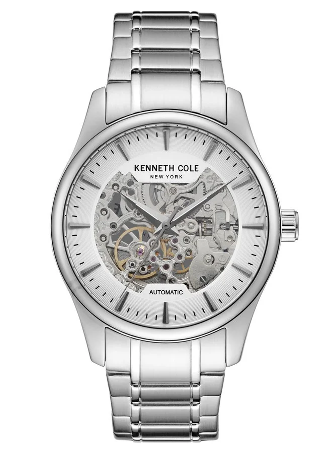 Kenneth Cole New York Kenneth Cole New York 42.5mm Automatic Men's Watch with Silver Dial & Stainless Steel Bracelet