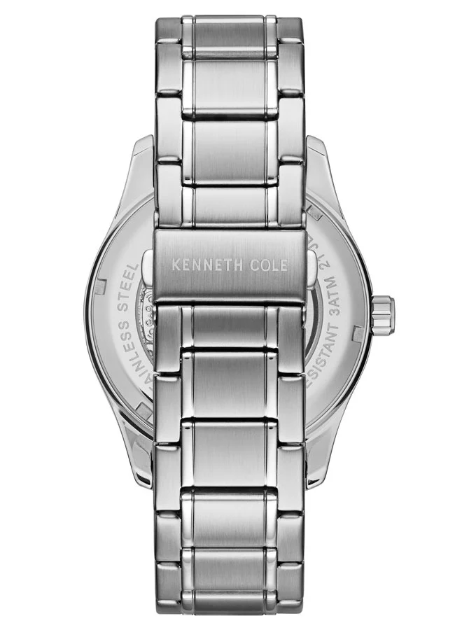كينيث كول نيو يورك Kenneth Cole New York 42.5mm Automatic Men's Watch with Silver Dial & Stainless Steel Bracelet