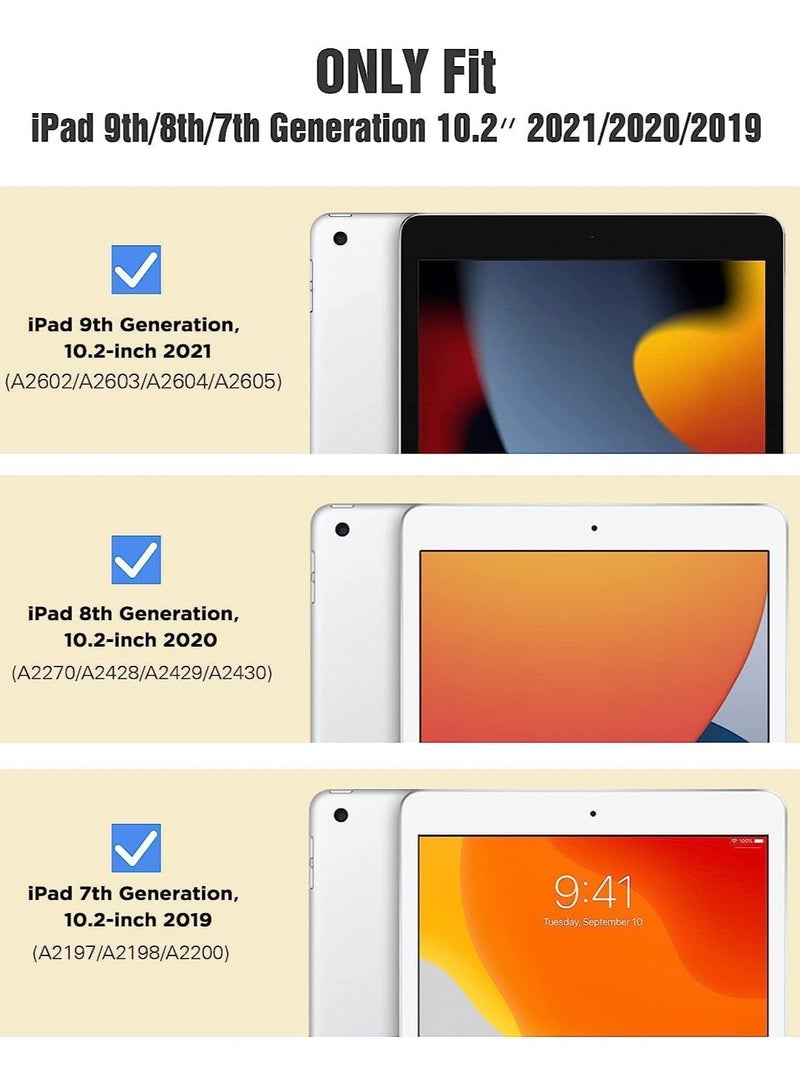 Raxoom iPad 10.2 Case - Compatible with 9th Generation (2021), 8th Generation (2020), 7th Generation (2019) - Slim Translucent Hard PC Protective Smart Cover with Stand - Yellow - Image 2