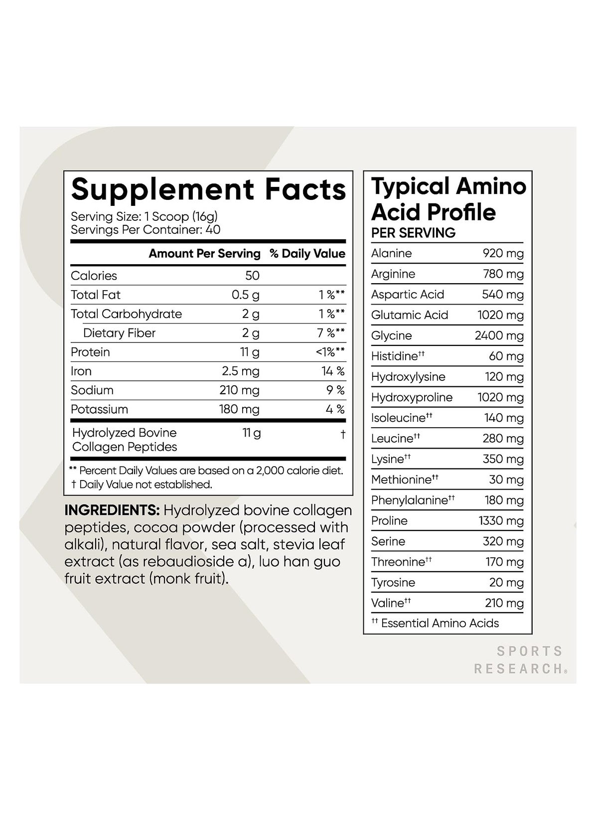 Hydrolyzed Type I & Iii Collagen Peptides, Dark Chocolate 22.58Oz 1.41Lb