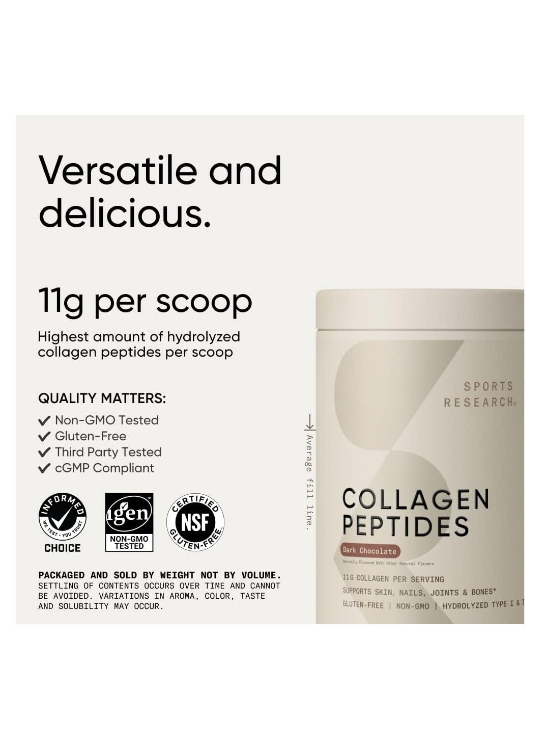 Hydrolyzed Type I & Iii Collagen Peptides, Dark Chocolate 22.58Oz 1.41Lb