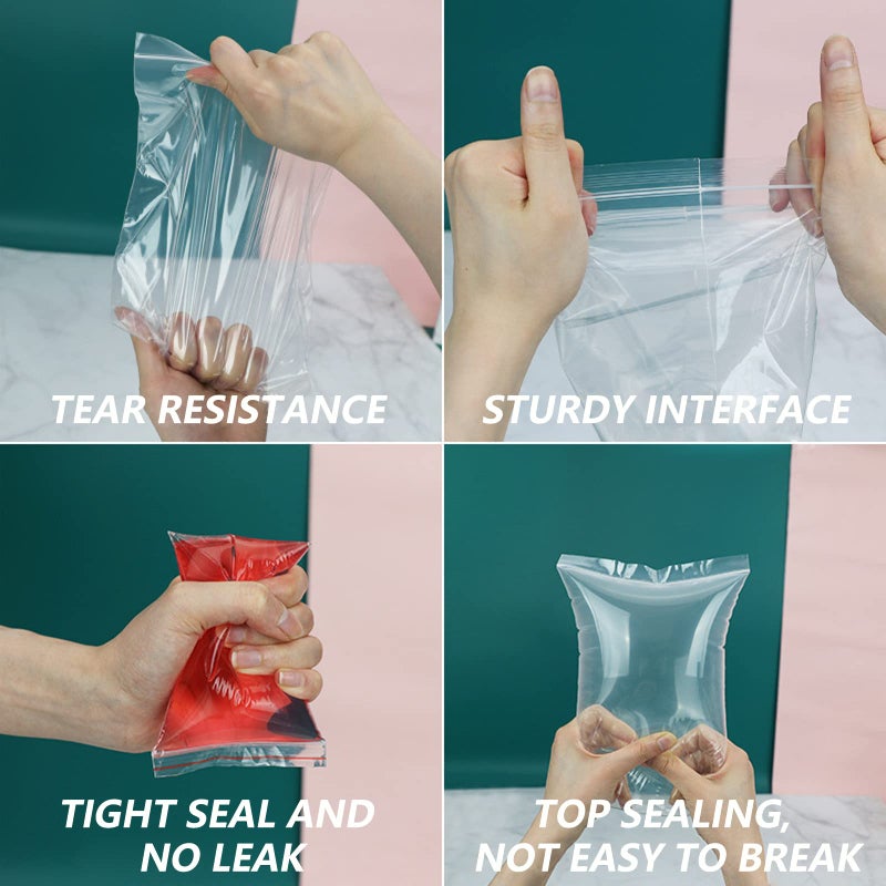 WEPOLY - 4" x 6"(100 Count) Small Zip Bags - 2 Mil Clear Plastic Reclosable Zipper Bags for Photo, Jewelry, Bakery, Treats, Party Favors - Image 3
