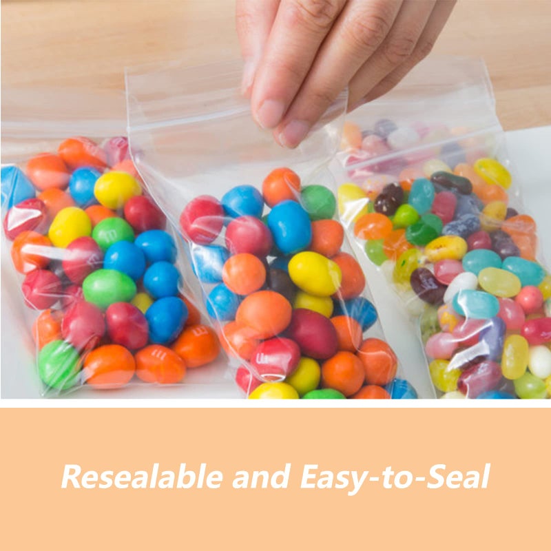 WEPOLY - 4" x 6"(100 Count) Small Zip Bags - 2 Mil Clear Plastic Reclosable Zipper Bags for Photo, Jewelry, Bakery, Treats, Party Favors - Image 5