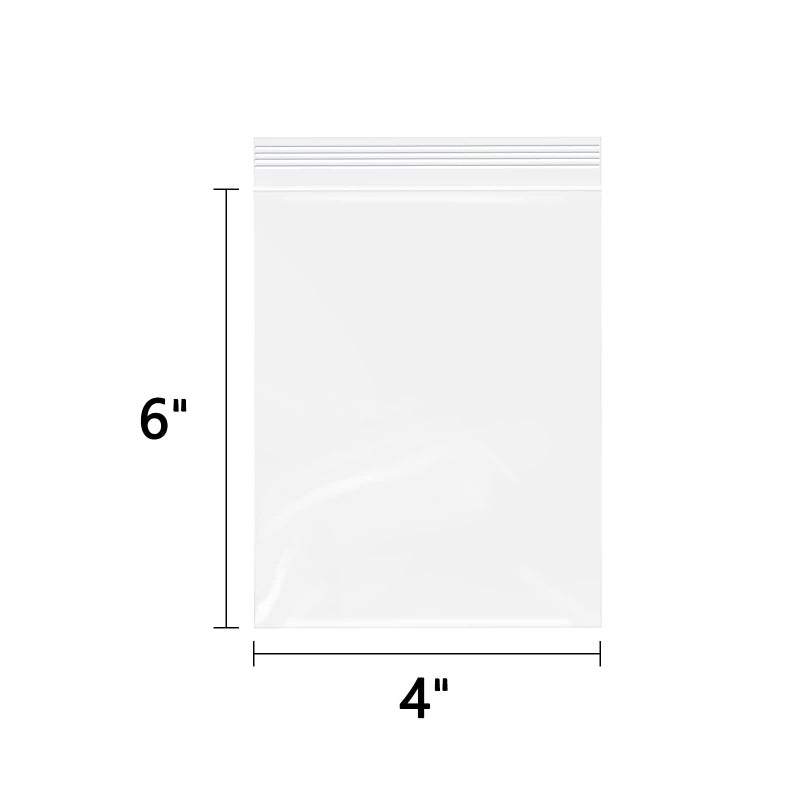 WEPOLY - 4" x 6"(100 Count) Small Zip Bags - 2 Mil Clear Plastic Reclosable Zipper Bags for Photo, Jewelry, Bakery, Treats, Party Favors - Image 2