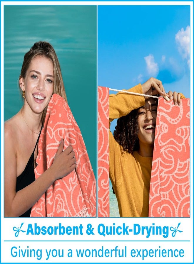 Vikumond Thin Turkish Beach Towel Lightweight Soft Cotton Extra Large XL Oversized Sand Free Sandproof Absorbent Quick Dry Towels Cloud Bath Pool Travel Compact Essentials Accessories for Adult Gifts - Image 5