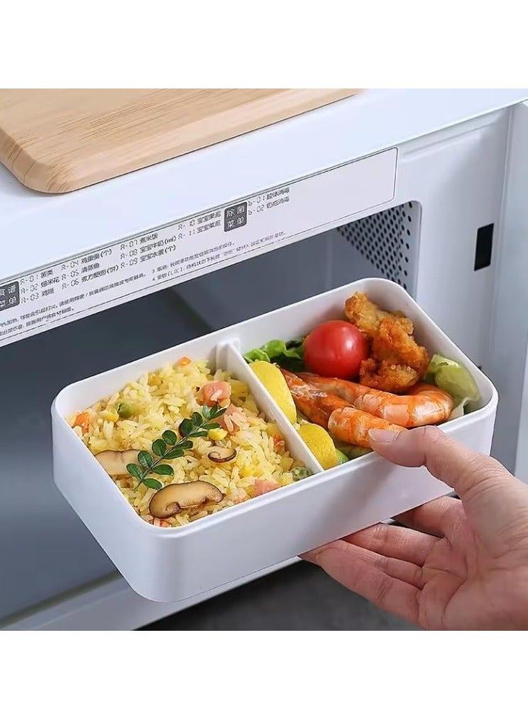 Bento Box, Adult Lunch Box with Compartments for Women & Men,(47oz) Stackable Japanese Bento Lunchbox,Rectangle Lunchable Food Container with Utensil Set (Black)