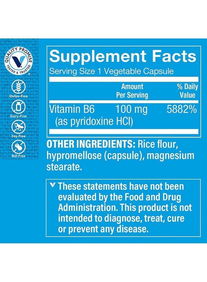 The Vitamin Shoppe B6 100MG (100 Capsules) by The Vitamin Shoppe - Image 3