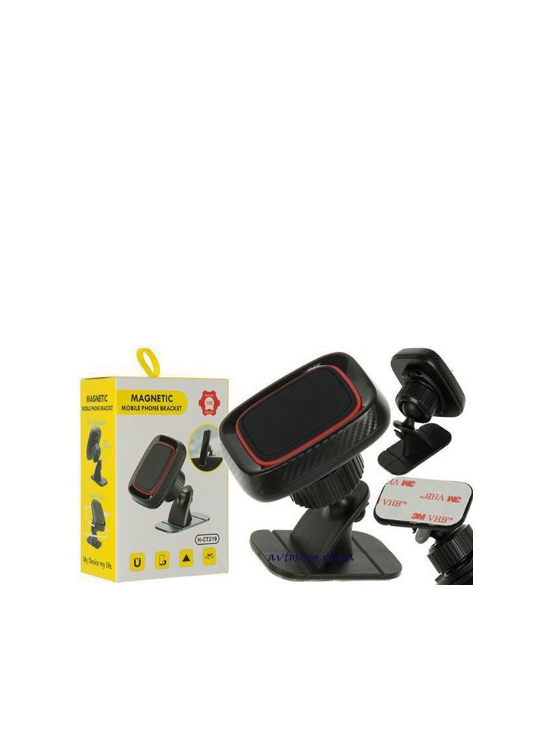 Car magnetic holder for smartphones Bracket H-CT219 Black with red - Image 4
