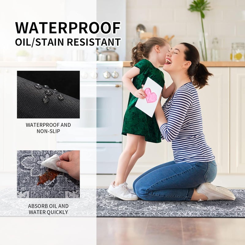 Deoxys 3 pcs Kitchen Mat AntiSlip Waterproof Soft Diatomite Mat Kitchen Floor Mat OilProof Long Kitchen Carpet Bathroom mat Floor Mat Long Carpet Kitchen Rug3 PSC - Image 5