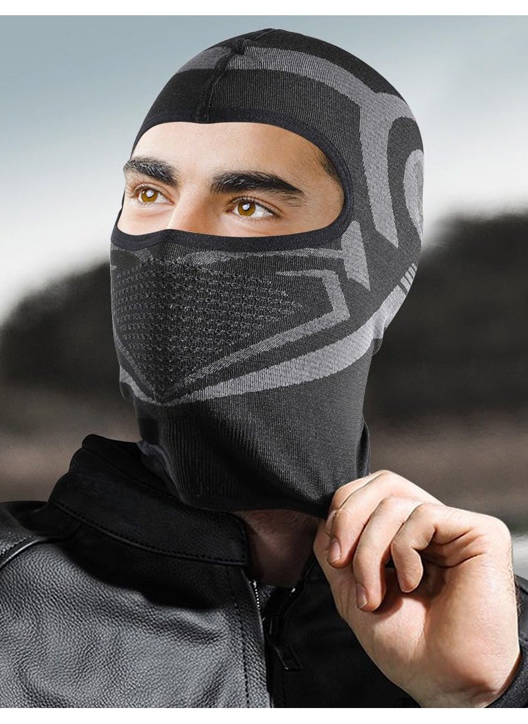 Excefore - Motorcycle Balaclava Face Mask, Breathable Short Mask for Riding Racing Ski Snowboard Cycling Working Men Women Cold Weather Snow Mask Black - Image 1