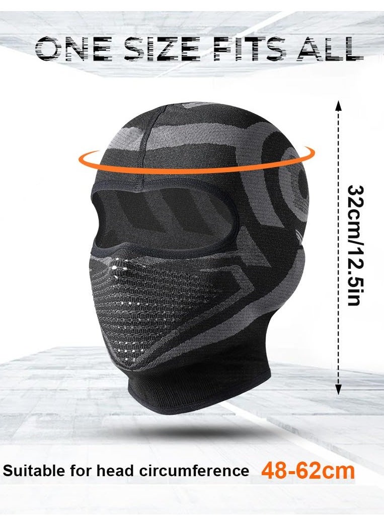 Excefore - Motorcycle Balaclava Face Mask, Breathable Short Mask for Riding Racing Ski Snowboard Cycling Working Men Women Cold Weather Snow Mask Black - Image 1