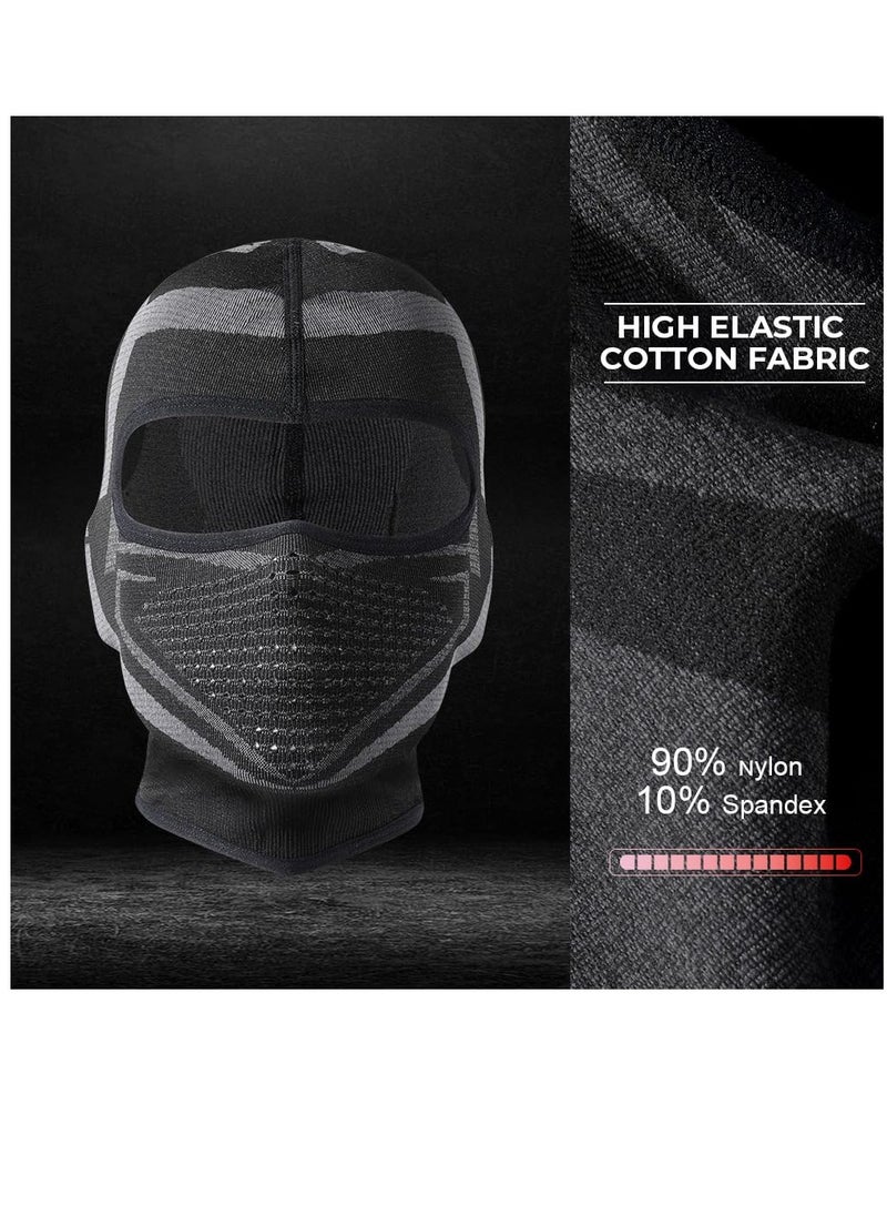 Excefore - Motorcycle Balaclava Face Mask, Breathable Short Mask for Riding Racing Ski Snowboard Cycling Working Men Women Cold Weather Snow Mask Black - Image 1