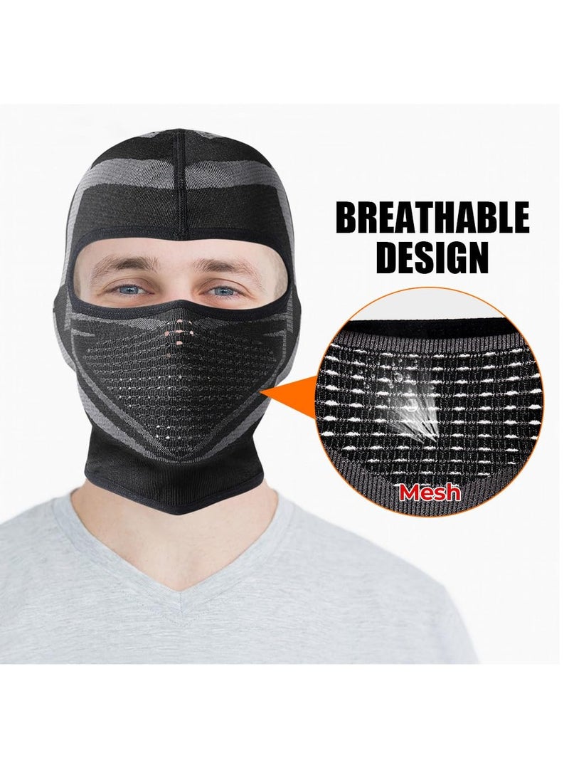 Excefore - Motorcycle Balaclava Face Mask, Breathable Short Mask for Riding Racing Ski Snowboard Cycling Working Men Women Cold Weather Snow Mask Black - Image 1