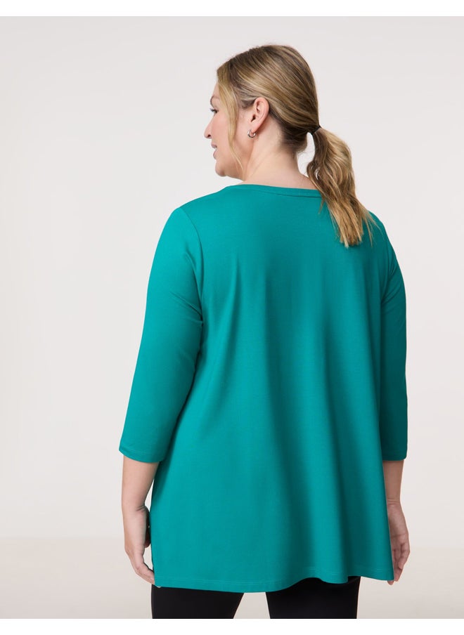Samoon Flared 3/4-Length T-Shirt  - Image 2