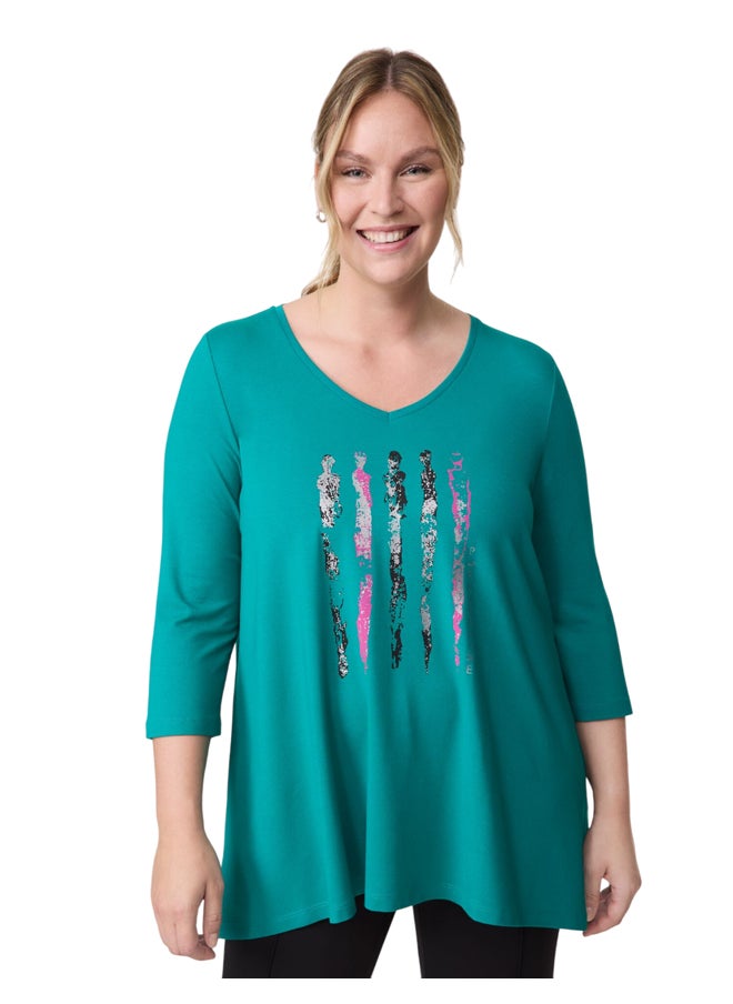 Samoon Flared 3/4-Length T-Shirt  - Image 1