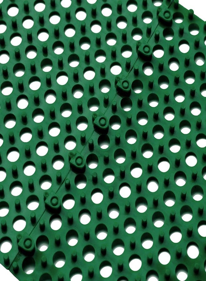 ALFEEL 10Pcs Interlocking Soft PVC Non-Slip Shower Mat Tile Splicing Waterproof Mat Drain Pool Shower Bath Kitchen Cushion 11.8" x 11.8" Mats Thin Type (11.8" x 11.8", Dark Green) - Image 5
