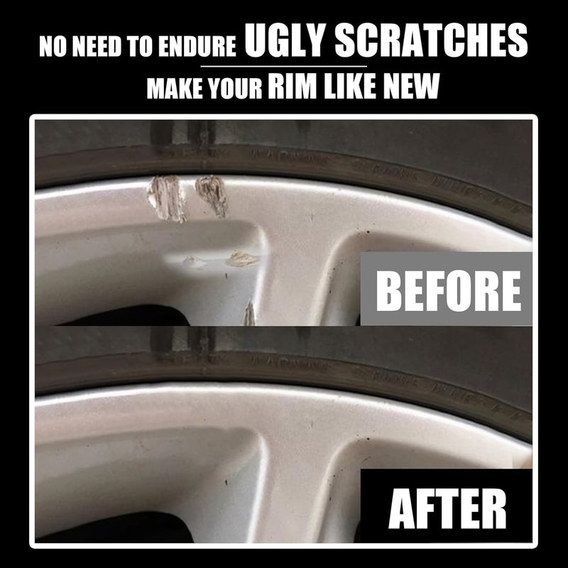 Jietamaseo Silver Rim Touch Up Paint - Wheel Repair Kit for Curb Rash, Quick and Easy Scratch Repair, Rim Paint for Car Gulf climate upgraded quality - Image 3