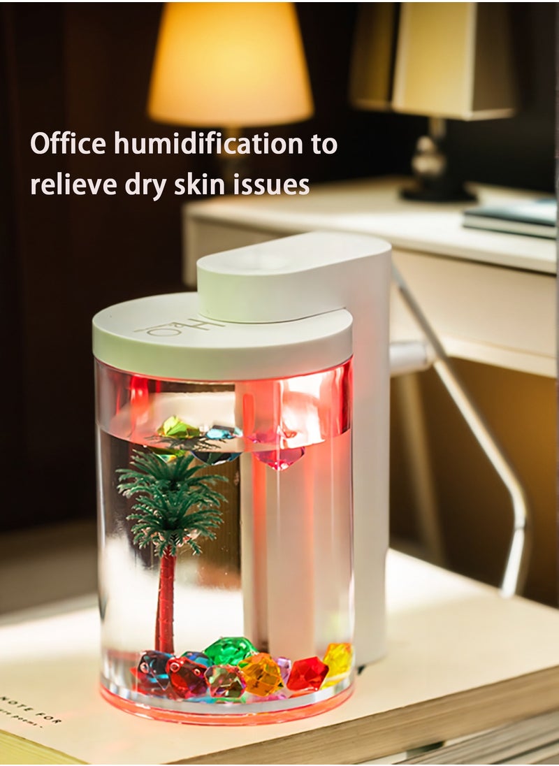 McmhyingPop - Portable Mini Humidifier with Microlandscape and Colorful Light, USB Personal Desktop Small Humidifier Perfect for Bedroom, Office, Car, 260ml, Green - Image 1
