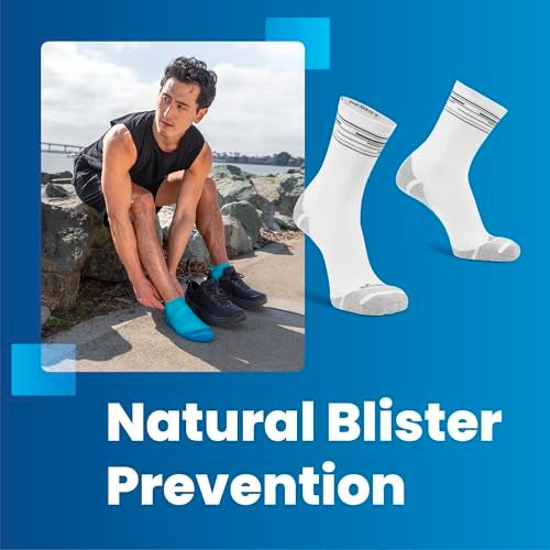 Balega Blister Resist Performance Quarter Athletic Running Socks for Men and Women (1 Pair), Grey/Blue, Small - Image 2
