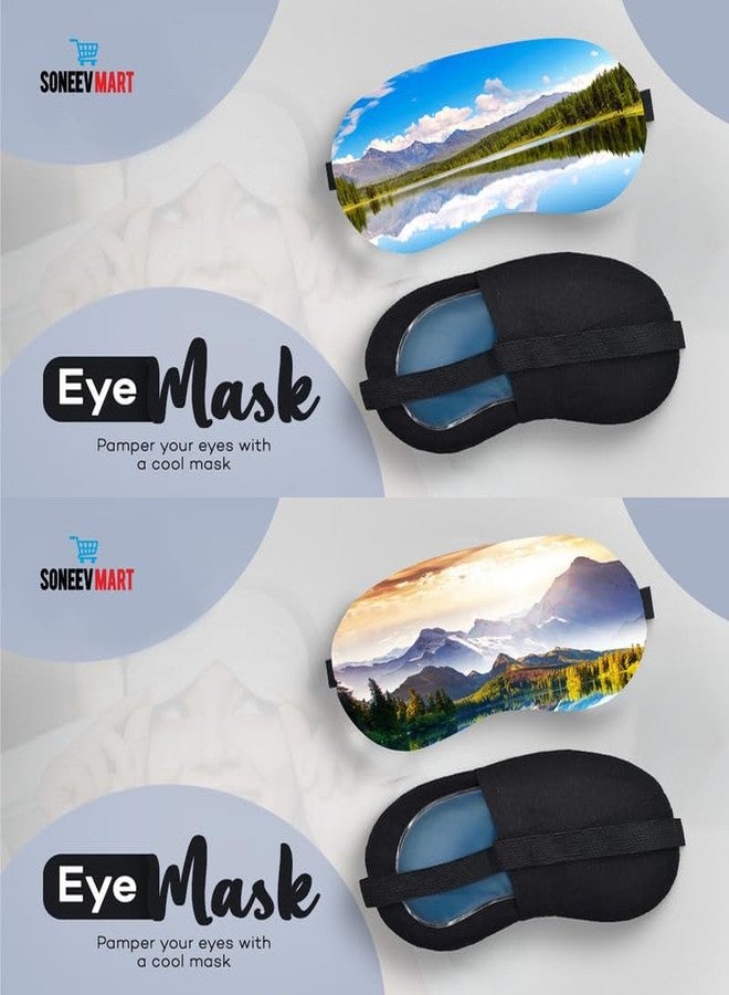 SONEEV MART قناع العين الجل الفاخر من SONEEV MART للاسترخاء المهدئ وتخفيف التوتر قابل لإعادة الاستخدام والعلاج البارد مثالي للعيون المنتفخة، والهالات السوداء، وتخفيف الصداع [عبوة من 2] - Image 2
