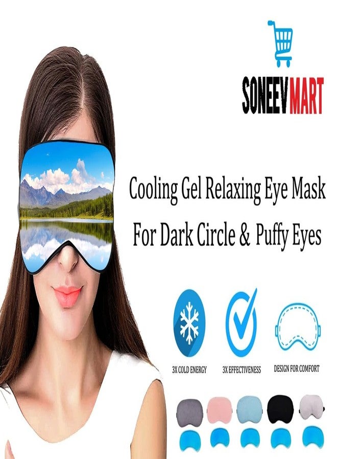 SONEEV MART قناع العين الجل الفاخر من SONEEV MART للاسترخاء المهدئ وتخفيف التوتر قابل لإعادة الاستخدام والعلاج البارد مثالي للعيون المنتفخة، والهالات السوداء، وتخفيف الصداع [عبوة من 2] - Image 3