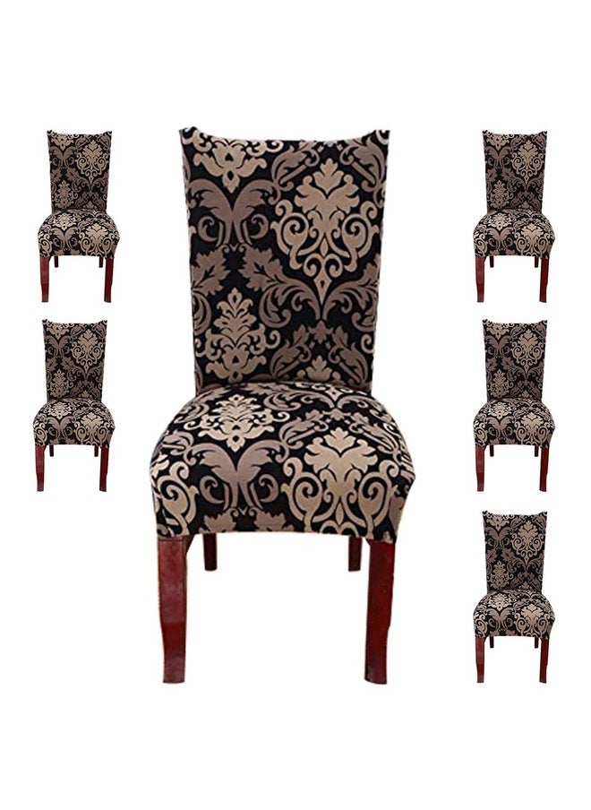 Styleys Polyester, Polyester Blend Stretchable Printed Washable Elastic Dining Chair Covers (SLMC123 Royal Black/Gold, Large) - Set of 6 - pzsku/ZEE1799AFCE9DD0D25BB1Z/45/_/1740982536/70c816c3-0ee9-4f4c-a284-4f6be297a3d3