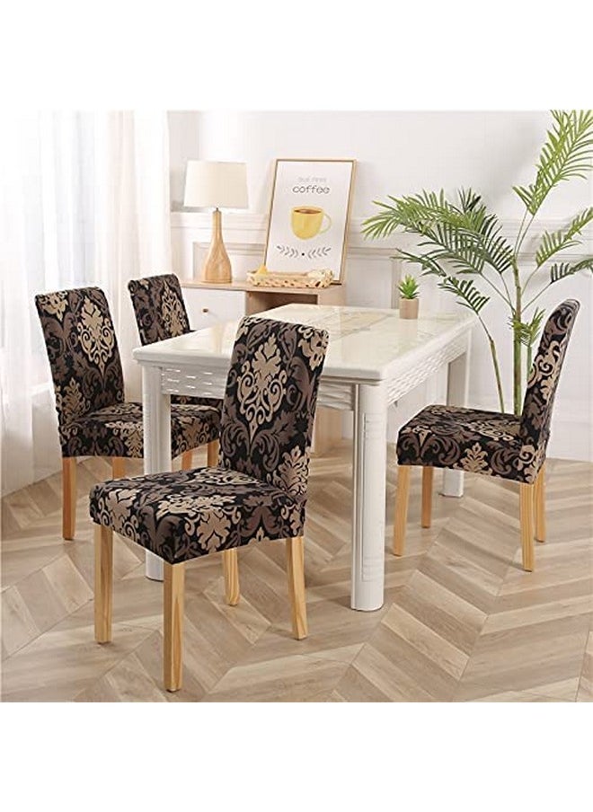 Styleys Polyester, Polyester Blend Stretchable Printed Washable Elastic Dining Chair Covers (SLMC123 Royal Black/Gold, Large) - Set of 6 - pzsku/ZEE1799AFCE9DD0D25BB1Z/45/_/1740982538/01851efb-83a5-4521-b129-af15b3a86c44