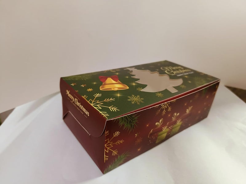Intactmedia INTACT MEDIA 10 pcs Christmas Plum Cake Boxes for Gift GivingBakery BoxesTreat BoxesKraft Baking Boxwith Window for Cupcakes Plum Cakes 500gColor May Vary As Per Stock Availability - Image 5