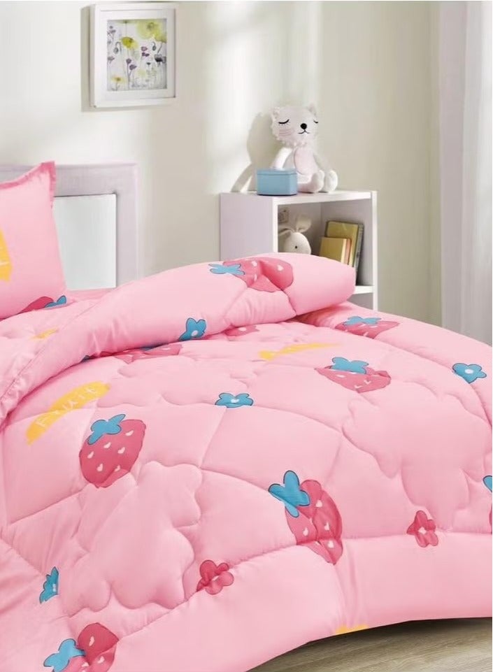 مينج لي لحاف سرير أطفال مقاس مفرد 3 قطع، يتضمن لحاف و ملاءة سرير وغطاء وسادة نوم و غطاء، لحاف خفيف الوزن ويستخدم على الاتجاهين، مناسب لجميع الفصول - Image 2